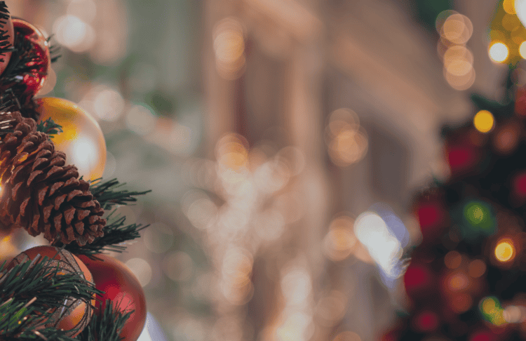 Image of Christmas decorations. Claddagh Credit Union Christmas Opening days