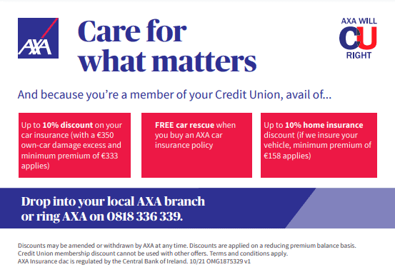 AXA Car Insurance - Claddagh Credit Union Ltd. - Galway